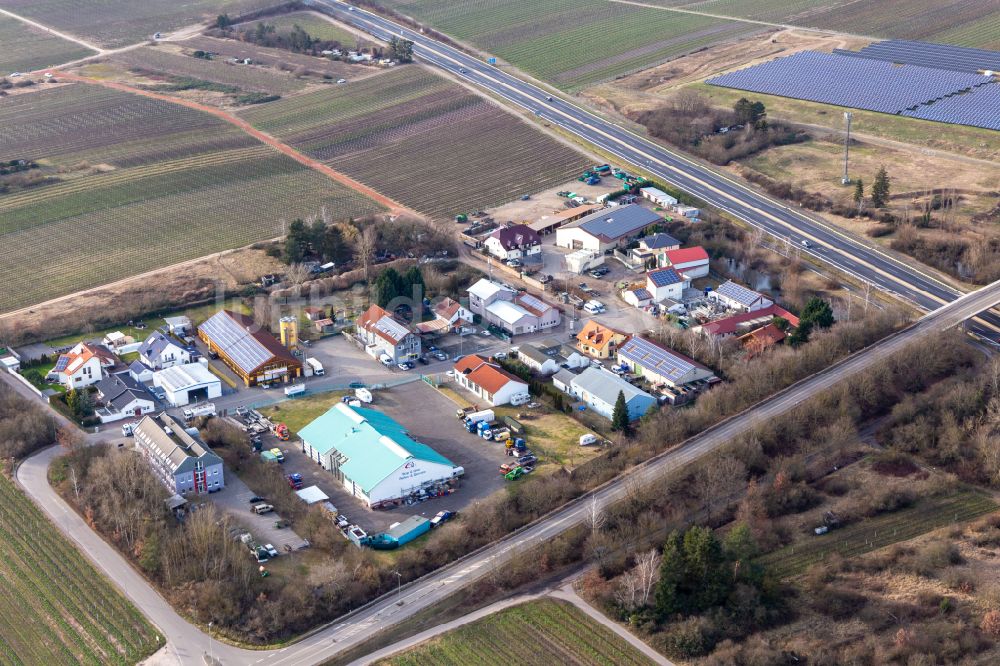 Luftaufnahme Ellerstadt - Gewerbegebiet in Ellerstadt im Bundesland Rheinland-Pfalz, Deutschland