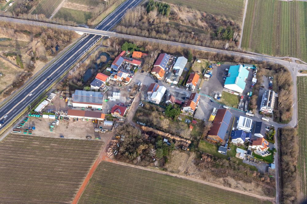 Ellerstadt von oben - Gewerbegebiet in Ellerstadt im Bundesland Rheinland-Pfalz, Deutschland