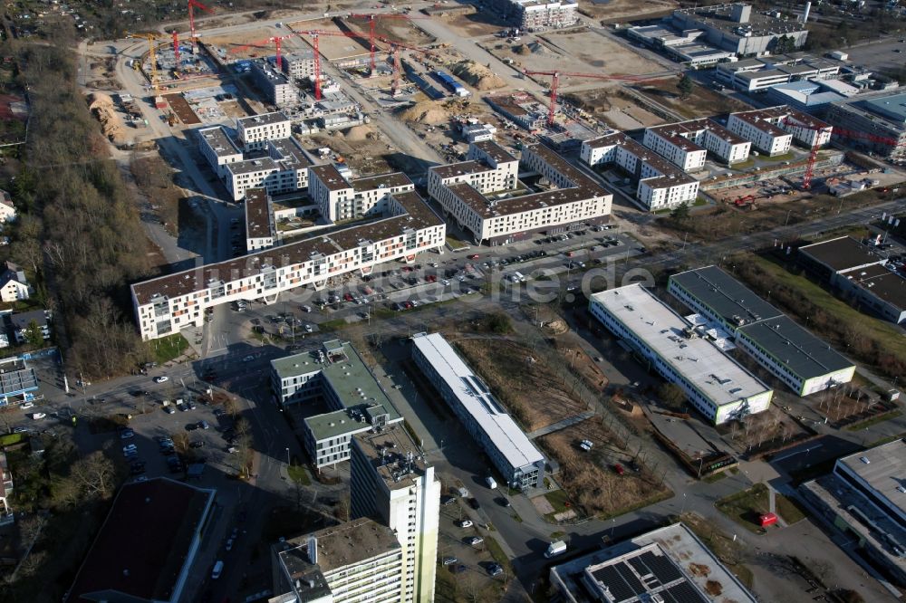 Mainz aus der Vogelperspektive: Gewerbegebiet Elly-Beinhorn-Straße in Mainz im Bundesland Rheinland-Pfalz, Deutschland