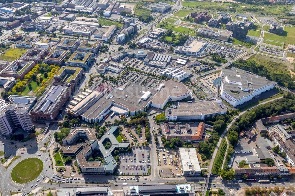 Essen von oben - Gewerbegebiet entlang der Altendorfer Straße in Essen im Bundesland Nordrhein-Westfalen, Deutschland