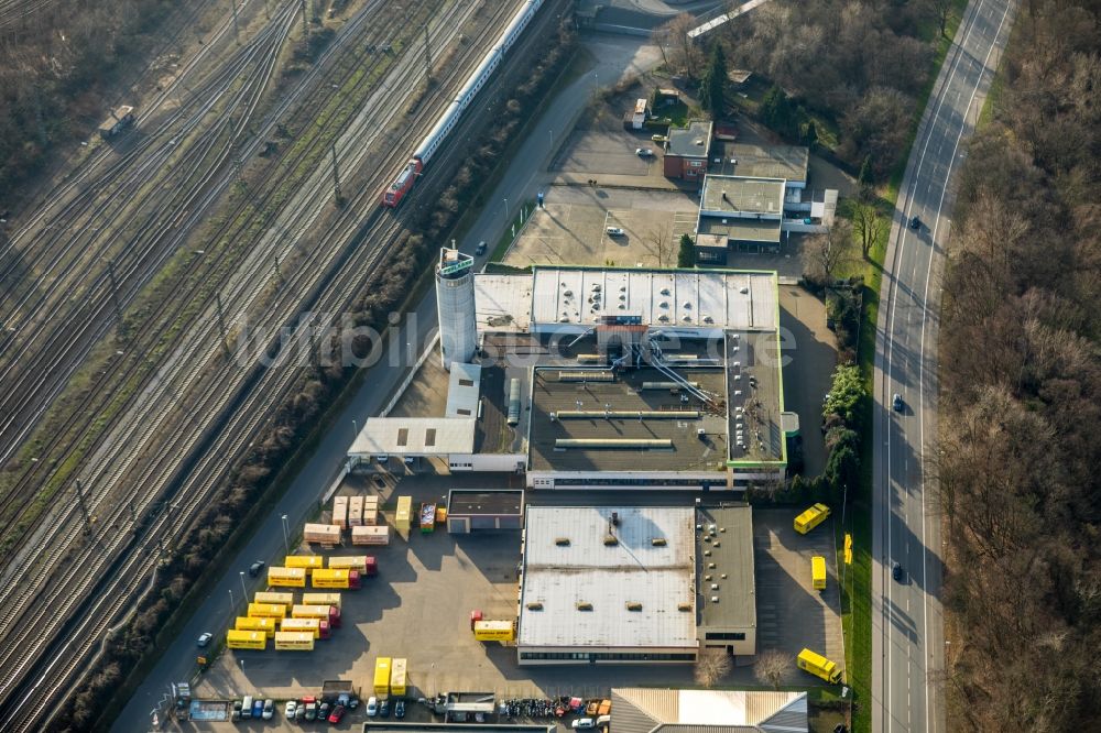 Luftbild Herne - Gewerbegebiet entlang der Herner Straße - Berliner Straße im Ortsteil Wanne-Eickel in Herne im Bundesland Nordrhein-Westfalen, Deutschland