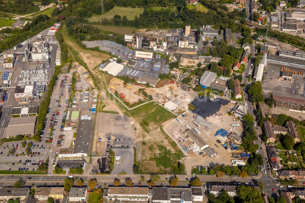 Essen aus der Vogelperspektive: Gewerbegebiet entlang der Herzogstraße - Burggrafenstraße - Elisenstraße in Essen im Bundesland Nordrhein-Westfalen, Deutschland