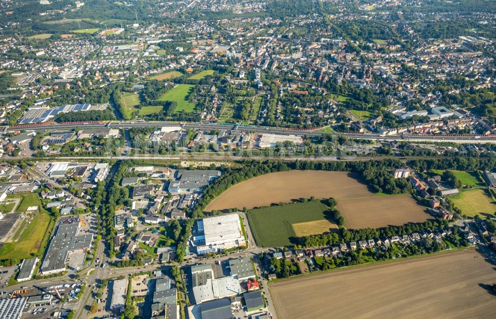 Luftbild Bochum - Gewerbegebiet entlang der Kantstraße - Wilhelm-Leithe-Weg in Bochum im Bundesland Nordrhein-Westfalen, Deutschland