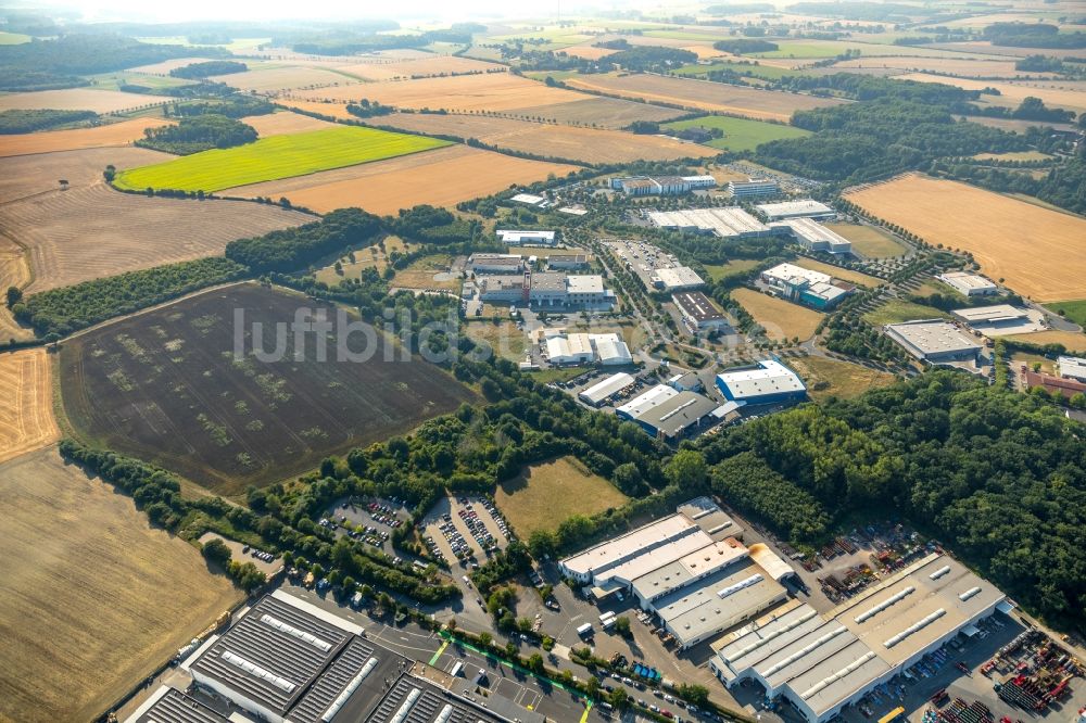 Luftaufnahme Neuahlen - Gewerbegebiet entlang der Kruppstraße in Neuahlen im Bundesland Nordrhein-Westfalen, Deutschland