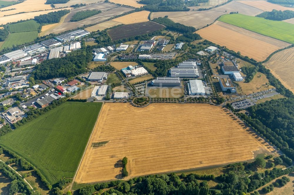 Neuahlen von oben - Gewerbegebiet entlang der Kruppstraße in Neuahlen im Bundesland Nordrhein-Westfalen, Deutschland