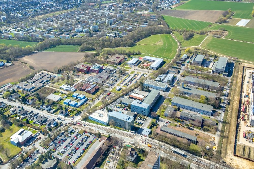 Dortmund von oben - Gewerbegebiet entlang der Marsbruchstraße in Dortmund im Bundesland Nordrhein-Westfalen, Deutschland