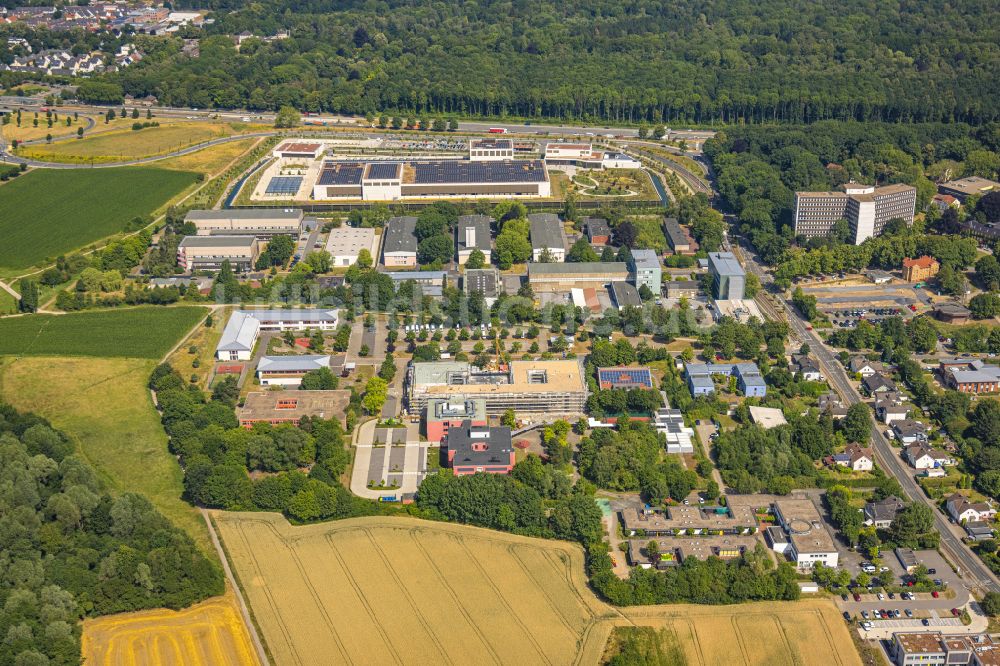 Dortmund von oben - Gewerbegebiet entlang der Marsbruchstraße in Dortmund im Bundesland Nordrhein-Westfalen, Deutschland