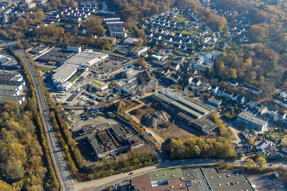 Arnsberg von oben - Gewerbegebiet entlang der Möhnestraße in Arnsberg im Bundesland Nordrhein-Westfalen, Deutschland