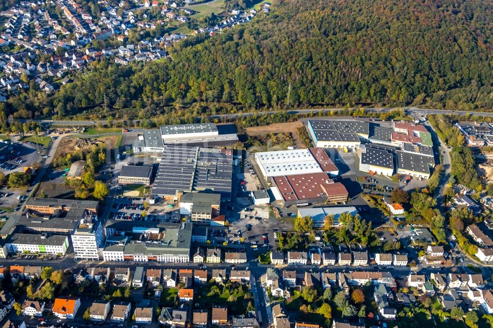 Luftbild Arnsberg - Gewerbegebiet entlang der Möhnestraße im Ortsteil Neheim in Arnsberg im Bundesland Nordrhein-Westfalen, Deutschland