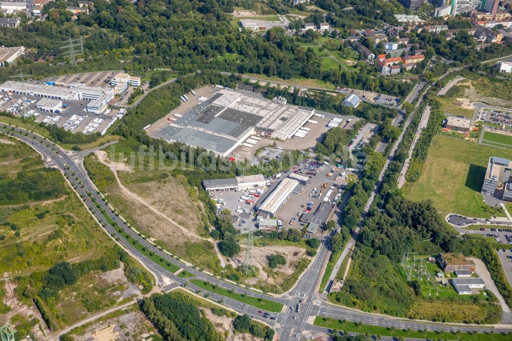 Essen von oben - Gewerbegebiet entlang der Pferdebahnstraße in Essen im Bundesland Nordrhein-Westfalen, Deutschland