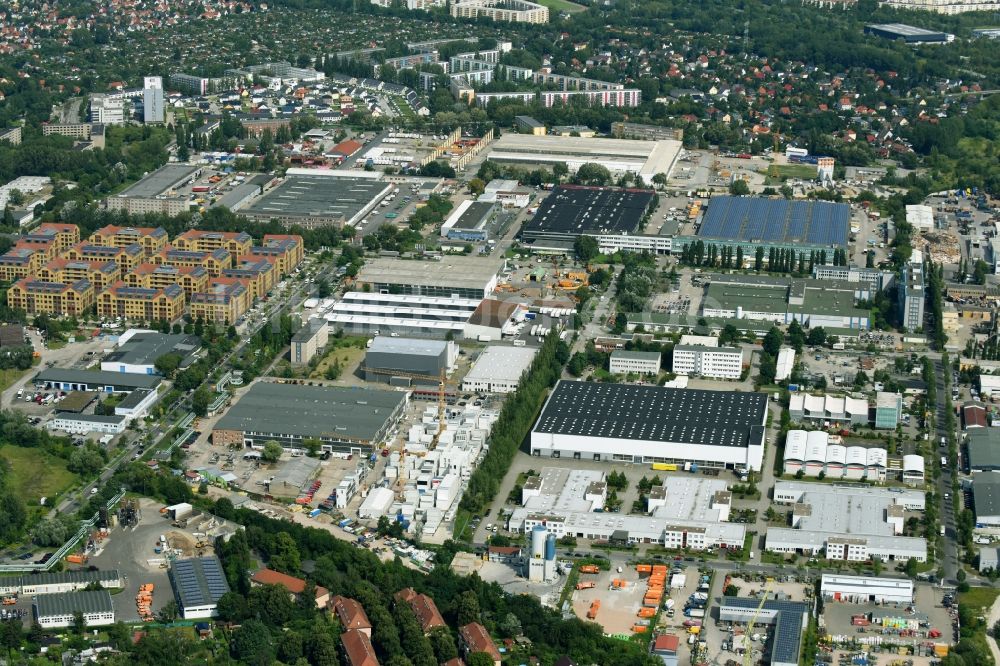 Berlin von oben - Gewerbegebiet entlang der Plauener Straße und Marzahner Straße im Ortsteil Lichtenberg in Berlin, Deutschland