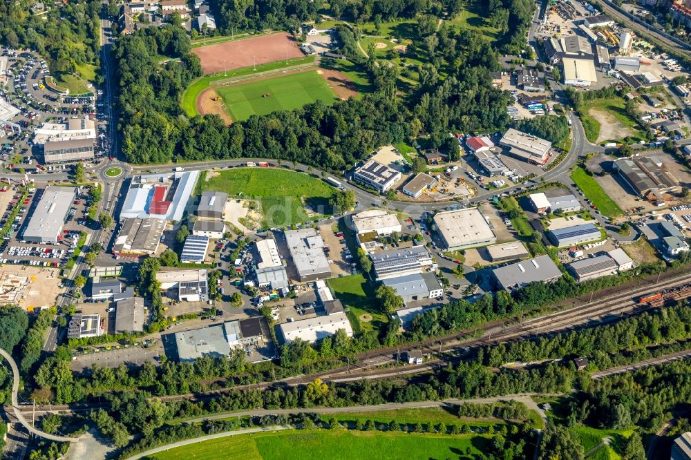 Luftaufnahme Bochum - Gewerbegebiet entlang der Straße Seilfahrt in Bochum im Bundesland Nordrhein-Westfalen, Deutschland