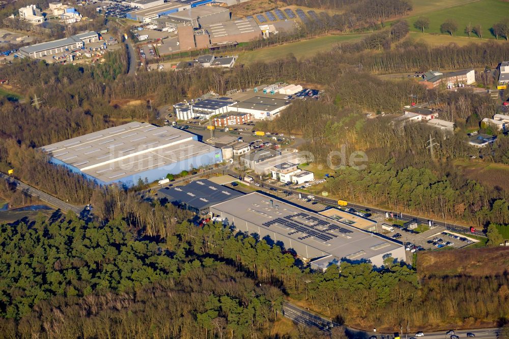 Marl aus der Vogelperspektive: Gewerbegebiet entlang der Werrastraße in Marl im Bundesland Nordrhein-Westfalen