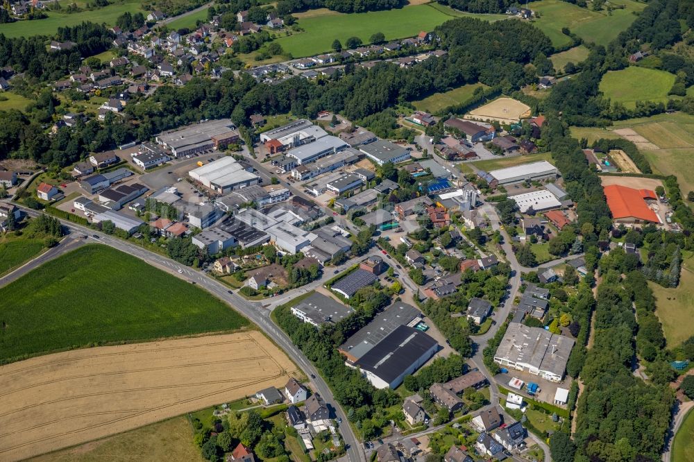 Luftbild Sprockhövel - Gewerbegebiet entlang der Wittener Straße in Sprockhövel im Bundesland Nordrhein-Westfalen - NRW, Deutschland