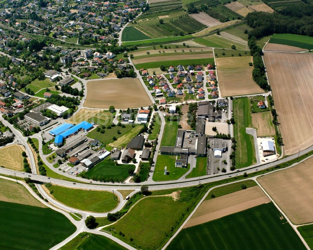 Luftaufnahme Lottstetten - Gewerbegebiet an der Feldwiesenstraße in Lottstetten im Bundesland Baden-Württemberg, Deutschland