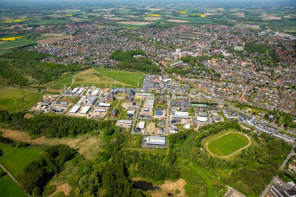 Hamm aus der Vogelperspektive: Gewerbegebiet An den Fördertürmen in Hamm im Bundesland Nordrhein-Westfalen