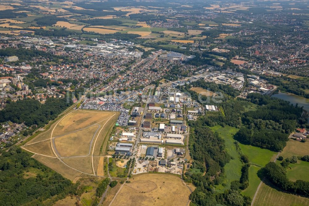 Luftbild Hamm - Gewerbegebiet An den Fördertürmen in Hamm im Bundesland Nordrhein-Westfalen, Deutschland