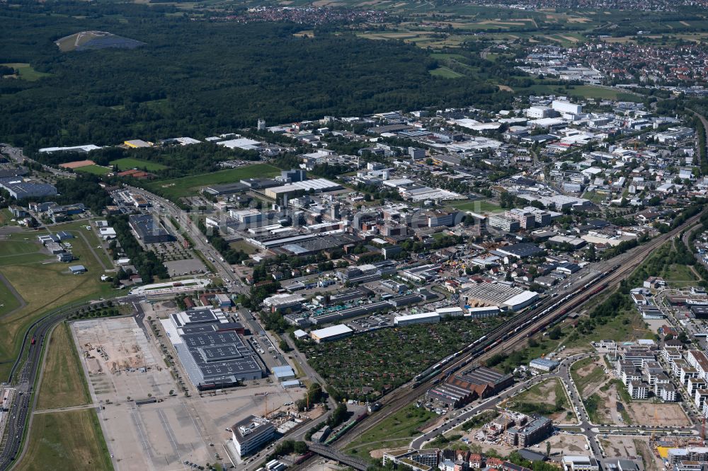 Luftaufnahme Freiburg im Breisgau - Gewerbegebiet Freiburg Nord in Freiburg im Breisgau im Bundesland Baden-Württemberg, Deutschland