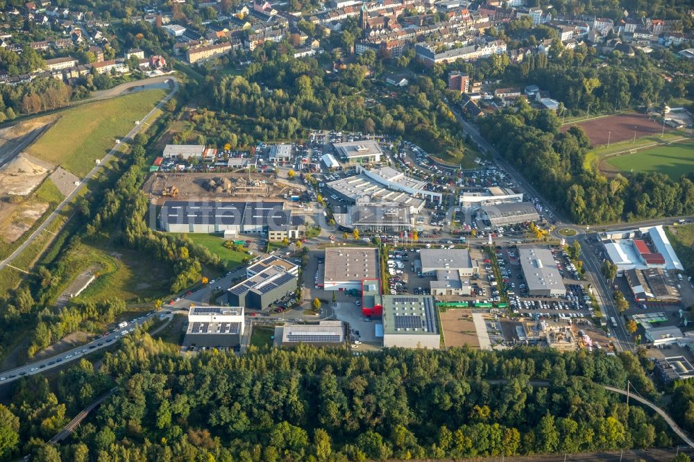 Luftaufnahme Bochum - Gewerbegebiet an der Gahlenschen Straße/Ecke Porschestraße in Bochum im Bundesland Nordrhein-Westfalen, Deutschland