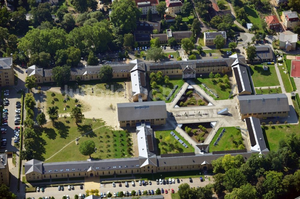 Potsdam von oben - Gewerbegebiet Garde-Ulanen-Kaserne in der Jägervorstadt in Potsdam im Bundesland Brandenburg