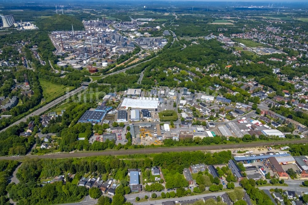 Luftbild Gelsenkirchen - Gewerbegebiet in Gelsenkirchen im Bundesland Nordrhein-Westfalen, Deutschland