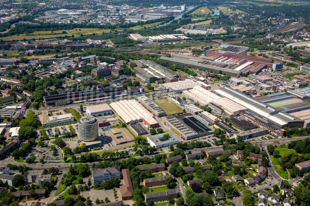 Mülheim an der Ruhr aus der Vogelperspektive: Gewerbegebiet GENEBA Industriepark in Mülheim an der Ruhr im Bundesland Nordrhein-Westfalen