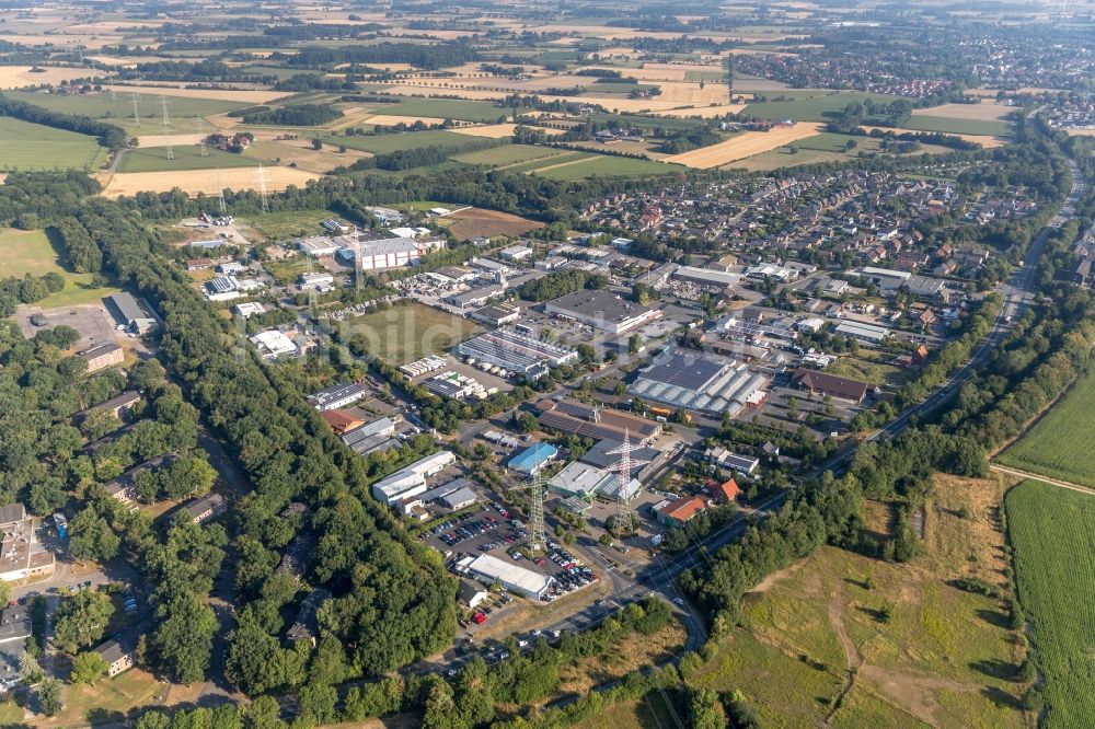 Luftbild Ahlen - Gewerbegebiet Gewerbegebiet Kleinwellenfeld in Ahlen im Bundesland Nordrhein-Westfalen, Deutschland