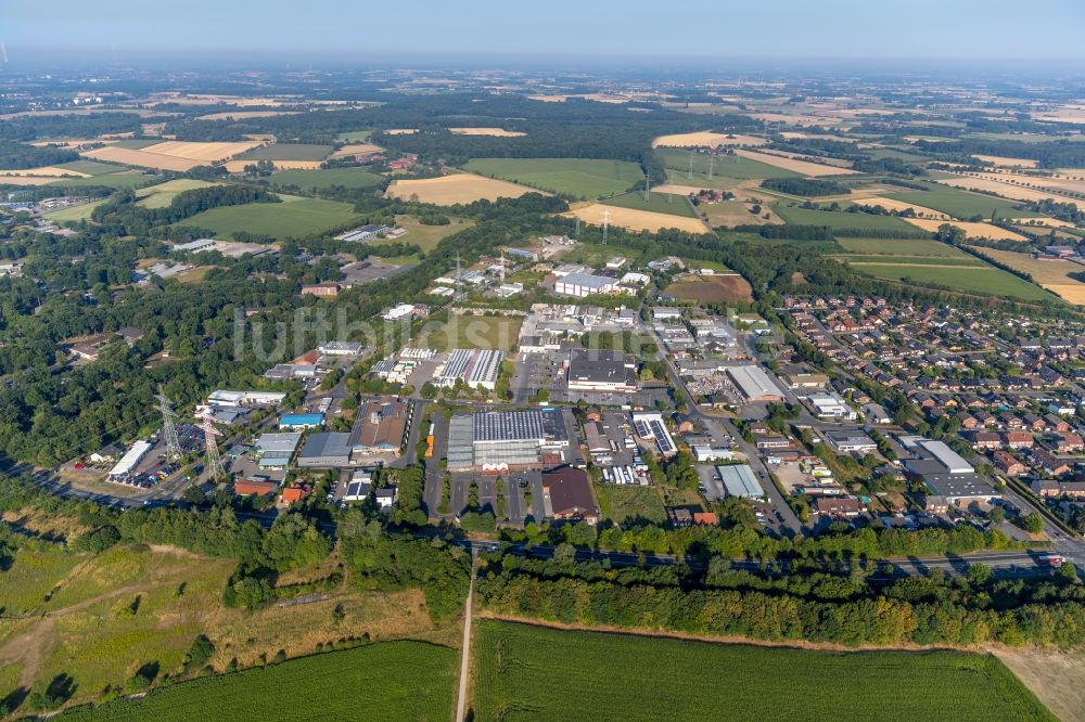 Luftaufnahme Ahlen - Gewerbegebiet Gewerbegebiet Kleinwellenfeld in Ahlen im Bundesland Nordrhein-Westfalen, Deutschland