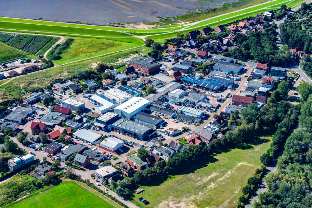 Norderney von oben - Gewerbegebiet Im Gewerbegelände auf der Insel Norderney im Bundesland Niedersachsen, Deutschland