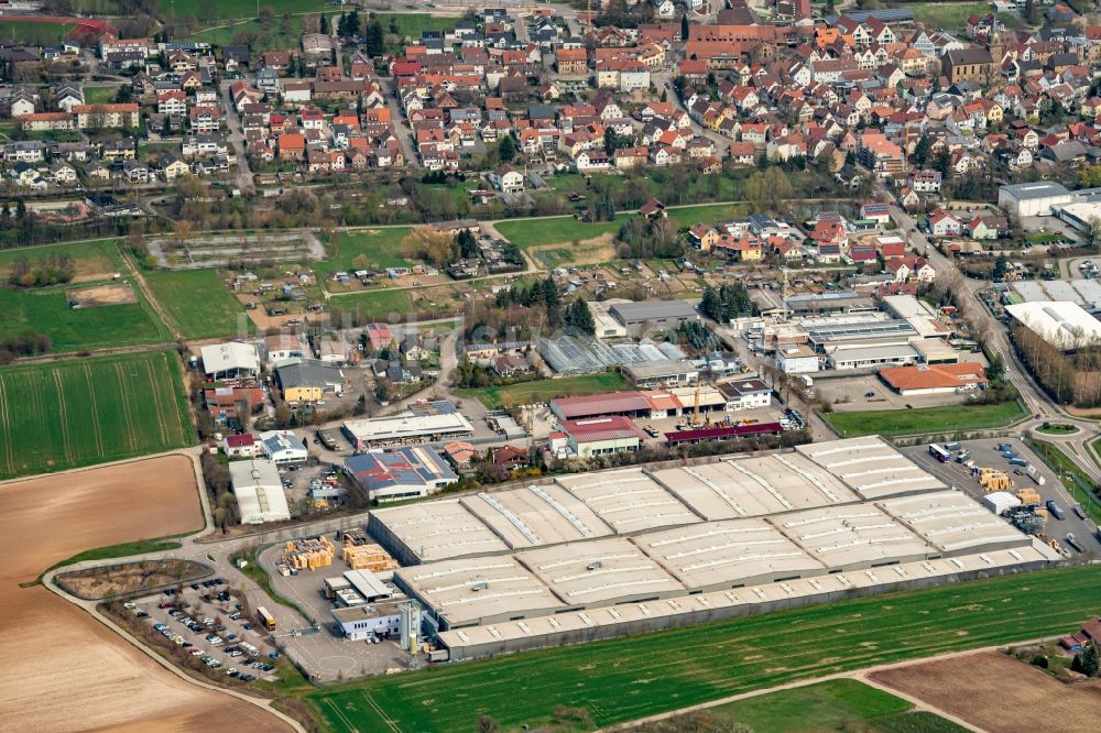 Güglingen aus der Vogelperspektive: Gewerbegebiet in Güglingen im Bundesland Baden-Württemberg, Deutschland