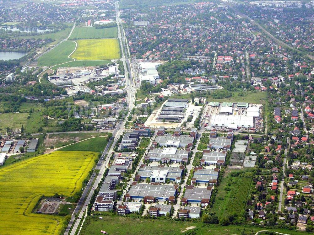 Berlin - Mahlsdorf aus der Vogelperspektive: Gewerbegebiet der GIP in Berlin-Mahlsdorf