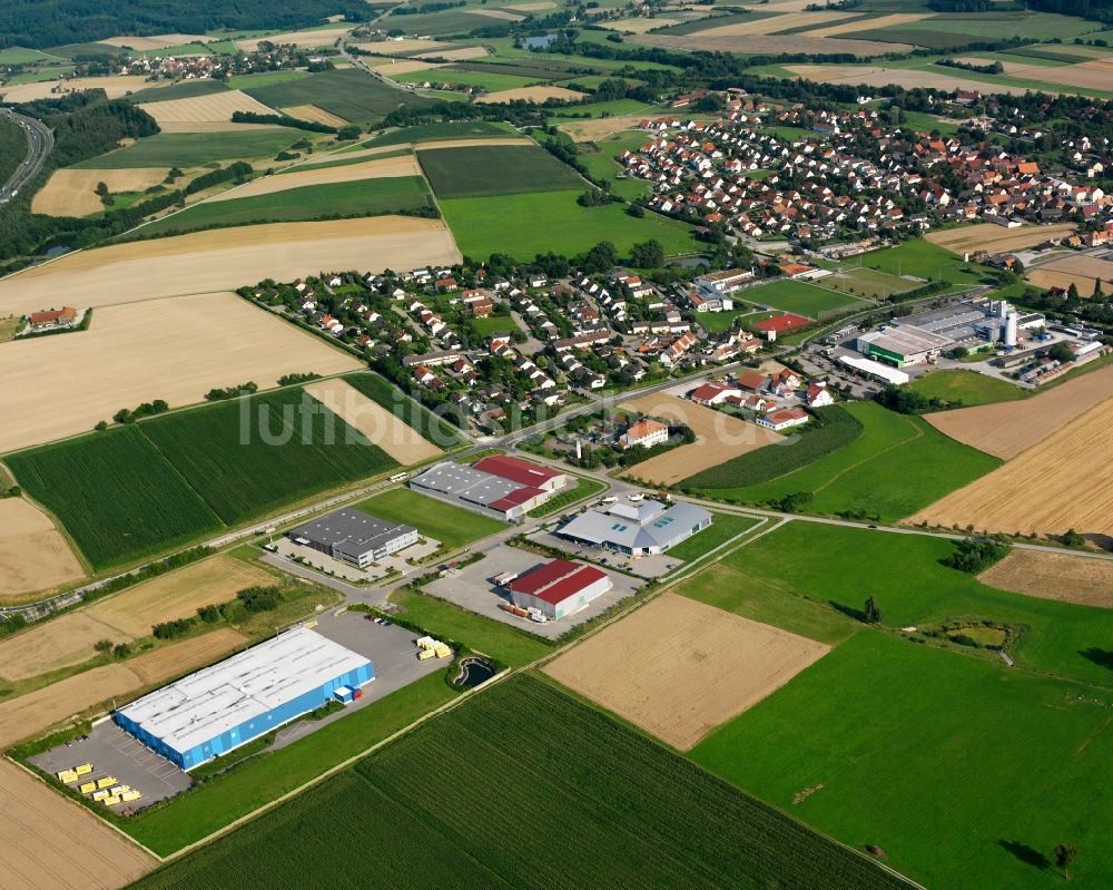 Grimmschwinden von oben - Gewerbegebiet in Grimmschwinden im Bundesland Bayern, Deutschland