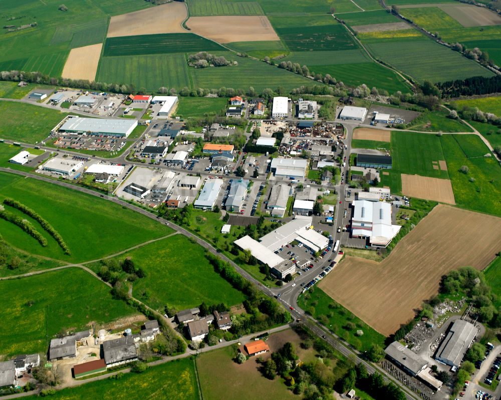 Grünberg von oben - Gewerbegebiet in Grünberg im Bundesland Hessen, Deutschland