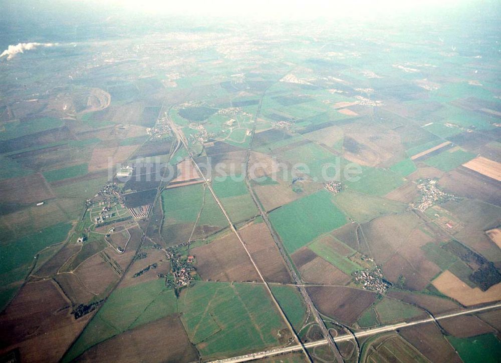 Leipzig - Gröbers von oben - Gewerbegebiet Großkugel an der BAB A14 (Nähe Schkeuditzer Kreuz) ein Projekt der HVB Immobilienmanagement AG Blick nach Nordwest (Richtung Halle) 06