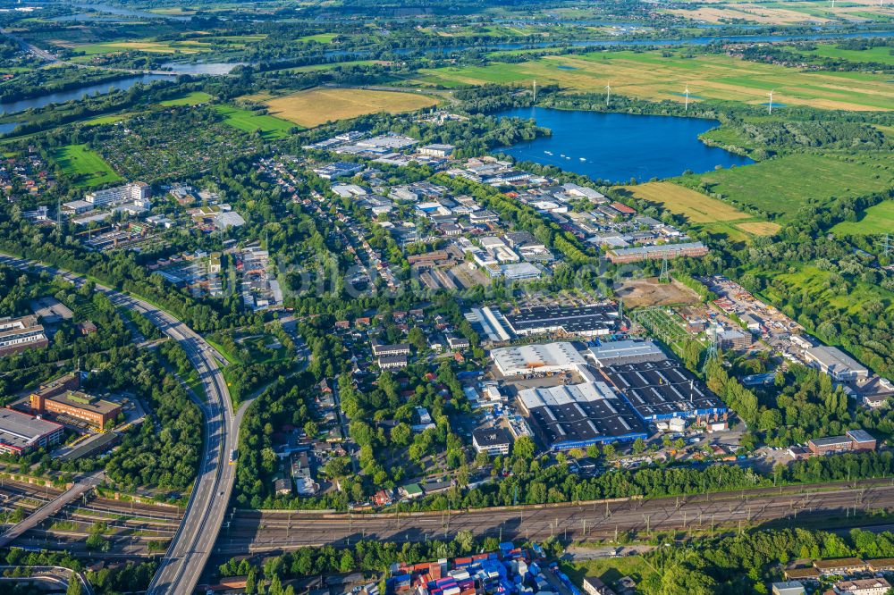 Luftaufnahme Hamburg - Gewerbegebiet Großmoorbogengraben in Harburg in Hamburg