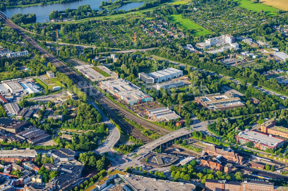 Hamburg von oben - Gewerbegebiet Großmoorbogengraben in Harburg in Hamburg