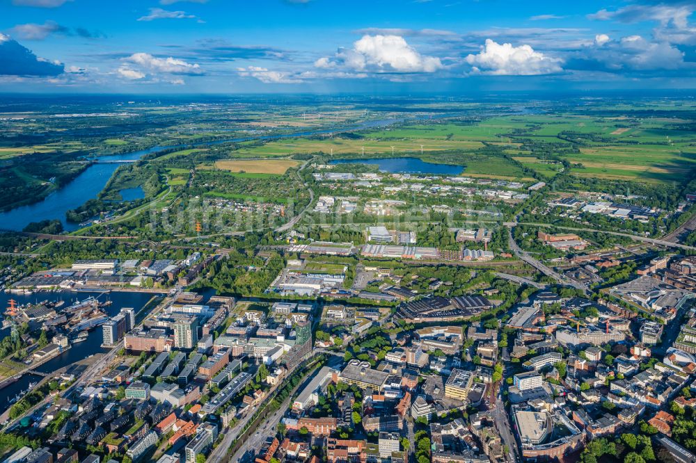 Luftbild Hamburg - Gewerbegebiet Großmoorbogengraben in Harburg in Hamburg