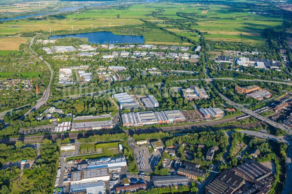 Hamburg aus der Vogelperspektive: Gewerbegebiet Großmoorbogengraben in Harburg in Hamburg