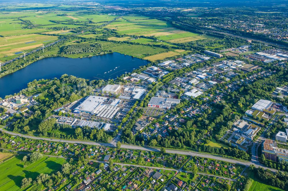 Luftbild Hamburg - Gewerbegebiet Großmoorbogengraben in Harburg in Hamburg