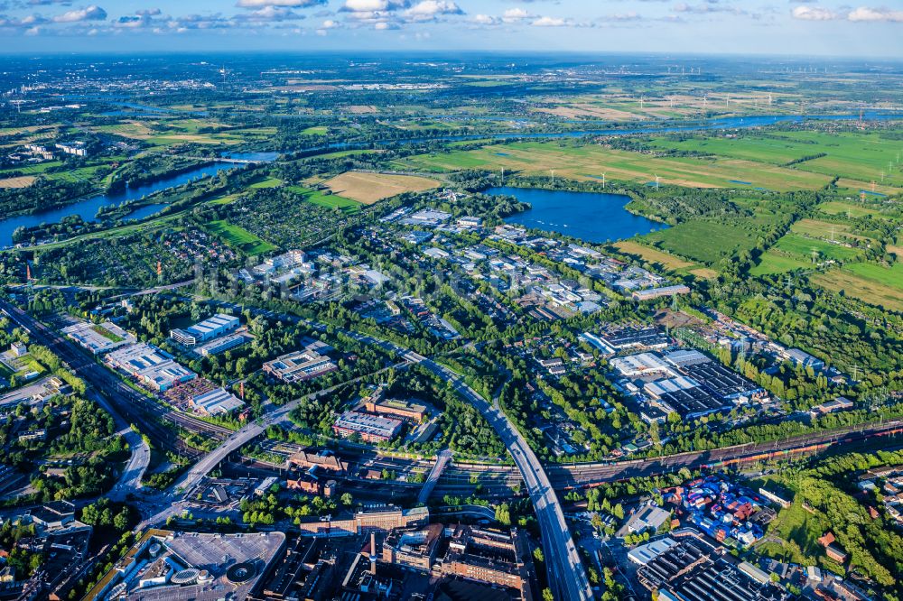 Luftaufnahme Hamburg - Gewerbegebiet Großmoorbogengraben in Harburg in Hamburg