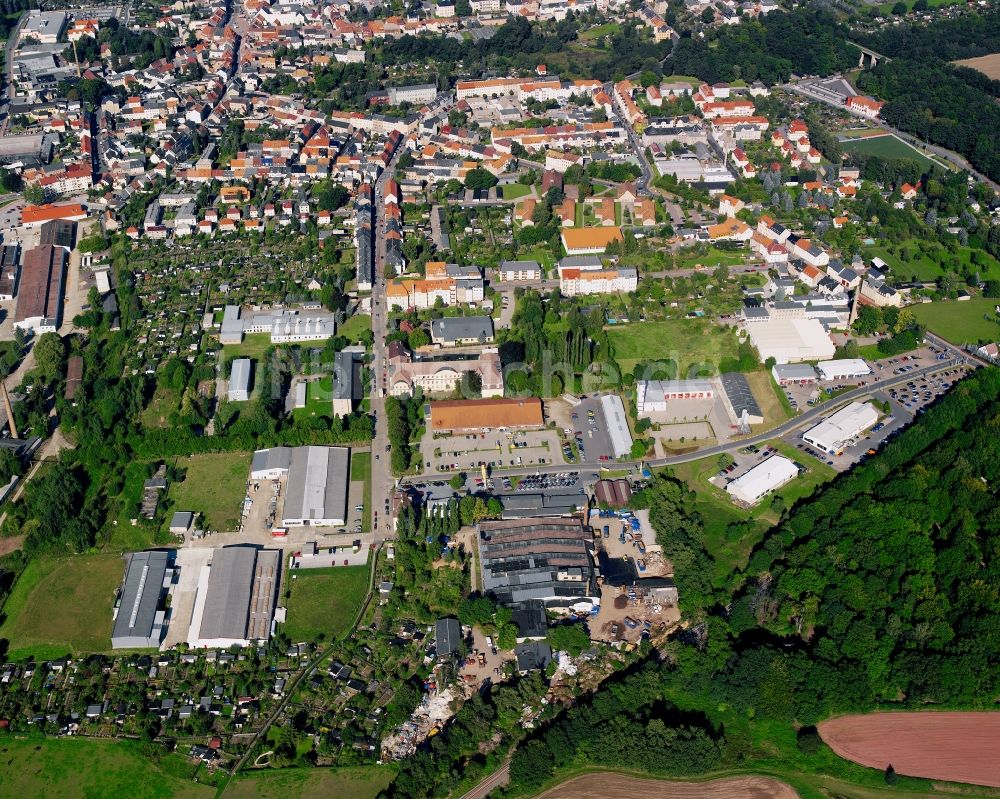 Gunnersdorf von oben - Gewerbegebiet in Gunnersdorf im Bundesland Sachsen, Deutschland