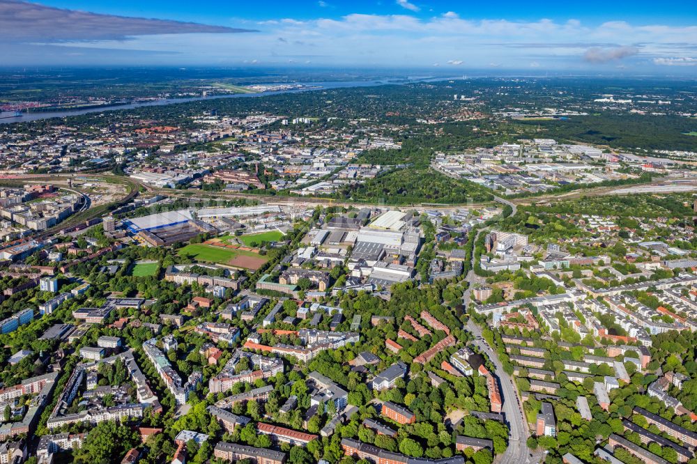 Hamburg von oben - Gewerbegebiet Haferkamp Altona in Hamburg, Deutschland