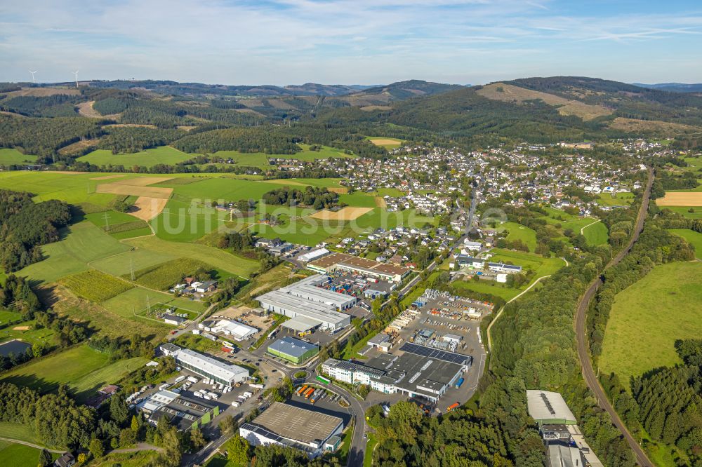 Luftaufnahme Kreuztal - Gewerbegebiet an der Hagener Straße im Ortsteil Krombach in Kreuztal im Bundesland Nordrhein-Westfalen, Deutschland