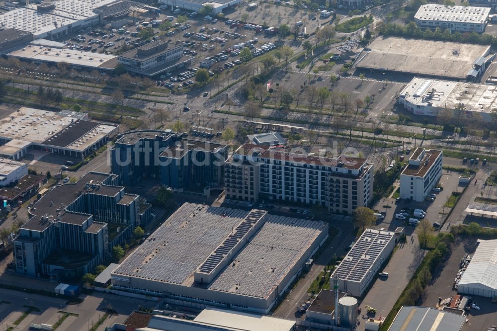 Freiburg im Breisgau von oben - Gewerbegebiet Haid mit CAMPO NOVO Business Freiburg in Freiburg im Breisgau im Bundesland Baden-Württemberg, Deutschland