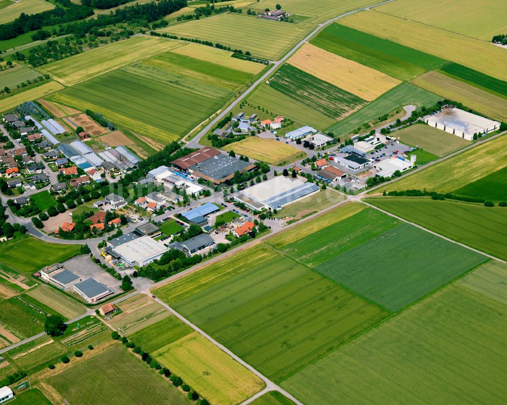 Hailfingen aus der Vogelperspektive: Gewerbegebiet in Hailfingen im Bundesland Baden-Württemberg, Deutschland