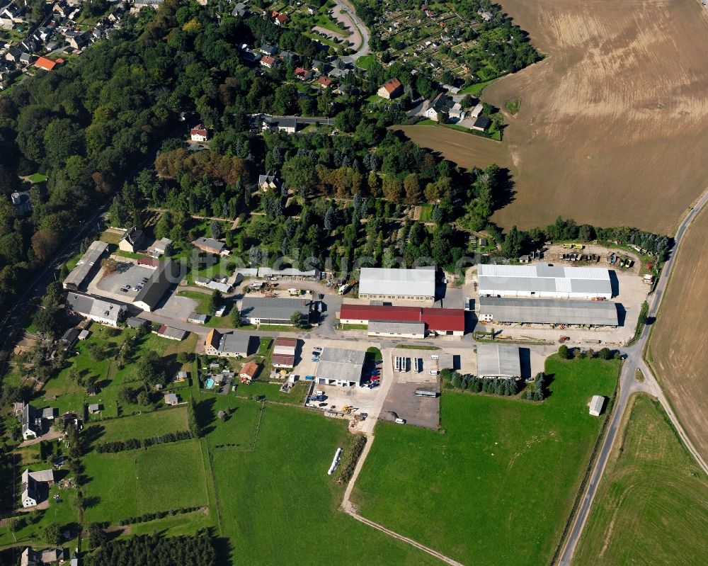 Luftbild Hainichen - Gewerbegebiet in Hainichen im Bundesland Sachsen, Deutschland