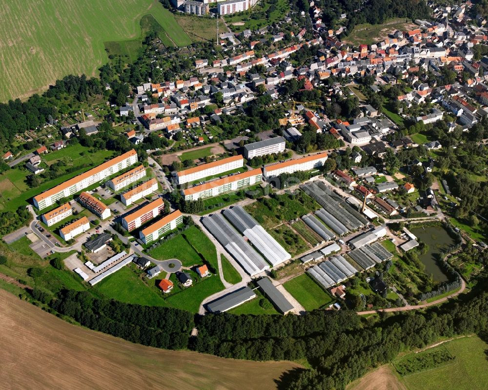Luftaufnahme Hainichen - Gewerbegebiet in Hainichen im Bundesland Sachsen, Deutschland