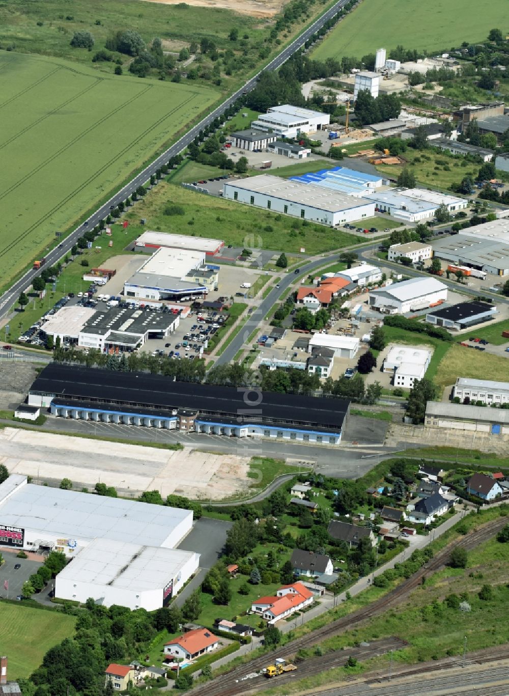 Halberstadt von oben - Gewerbegebiet in Halberstadt im Bundesland Sachsen-Anhalt