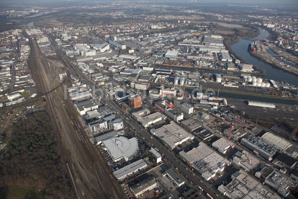 Luftbild Frankfurt am Main - Gewerbegebiet an der Hanauer Landstraße in Frankfurt am Main im Bundesland Hessen