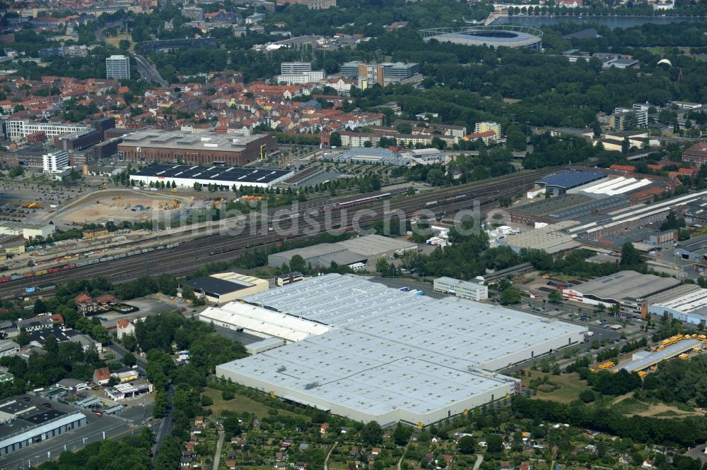 Luftaufnahme Hannover - Gewerbegebiet in Hannover im Bundesland Niedersachsen